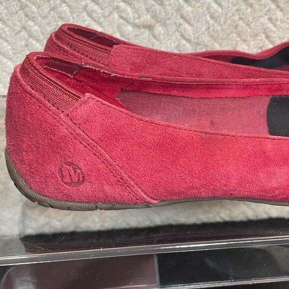 Merrell Red Suede Ballet Flat Shoes Women Size 8 Balletcore Cottagecore coquette - Picture 4 of 7
